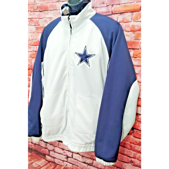 Dallas Cowboys Reversible Coat Mens Large Navy White NFL Football Sports8 - Picture 10 of 12